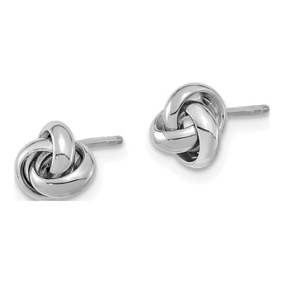 14K White Gold Knot Stud Earrings – view 3