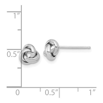 14K White Gold Knot Stud Earrings – view 5