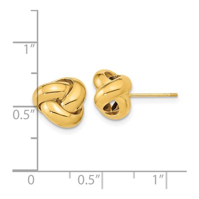 14K Yellow Gold Love Knot Button Stud Earrings – view 4