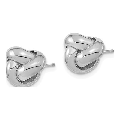 14K White Gold Love Knot Stud Earrings – view 3