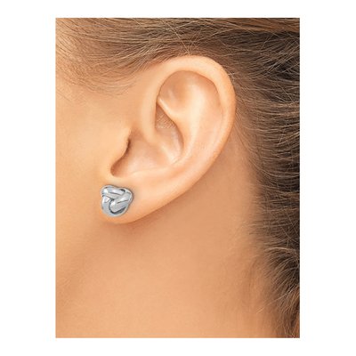 14K White Gold Love Knot Stud Earrings – view 4
