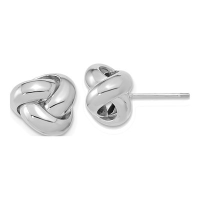 14K White Gold Love Knot Stud Earrings