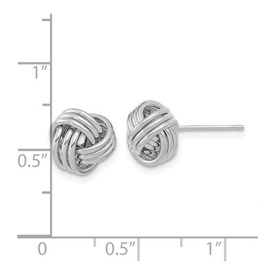 14K White Gold Triple Love Knot Stud Earrings – view 4