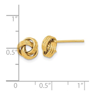 14K Yellow Gold Love Knot Button Stud Earrings – view 4