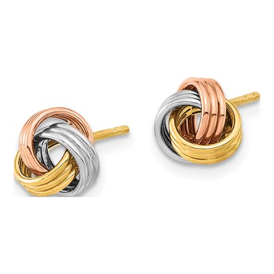 14K Yellow Gold Love Knot Stud Earrings – view 3