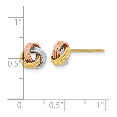 14K Yellow Gold Love Knot Stud Earrings – view 4