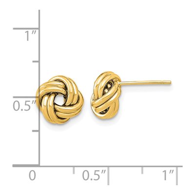 14K Yellow Gold Double Love Knot Stud Earrings – view 4
