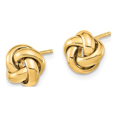 14K Yellow Gold Love Knot Stud Earrings – view 3