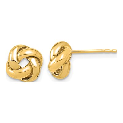 14K Yellow Gold Love Knot Stud Earrings