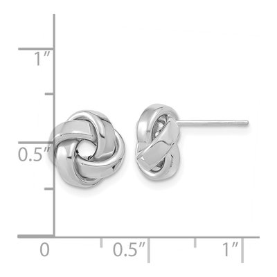 14K White Gold Love Knot Button Stud Earrings – view 4
