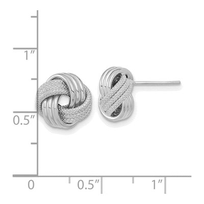 14K White Gold Triple Love Knot Stud Earrings – view 5