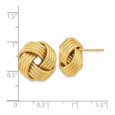 14K Yellow Gold Love Knot Button Stud Earrings – view 4