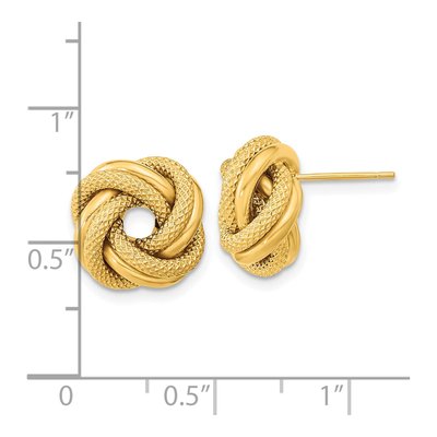 14K Yellow Gold Love Knot Button Earrings – view 4