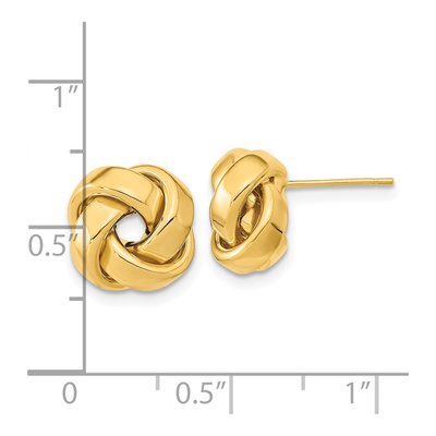 14K Yellow Gold Love Knot Button Stud Earrings – view 4