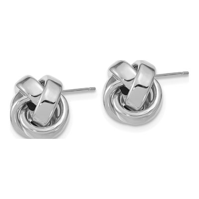 14K White Gold Love Knot Stud Earrings – view 3