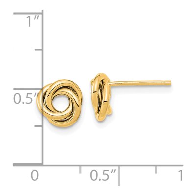 14K Yellow Gold Love Knot Button Stud Earrings – view 4