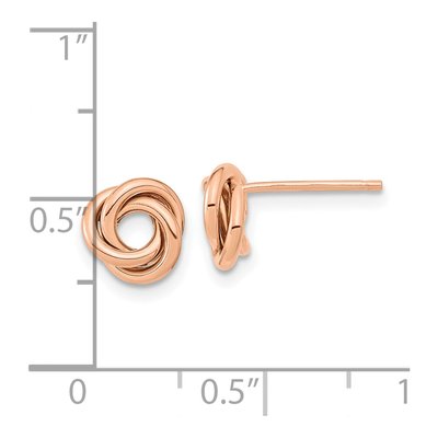 14K Rose Gold Love Knot Stud Earrings – view 4