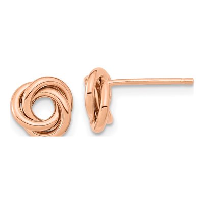 14K Rose Gold Love Knot Stud Earrings