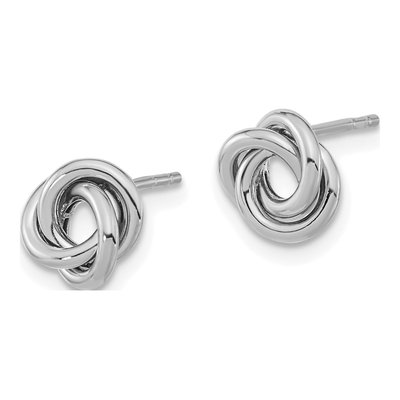 14K White Gold Love Knot Stud Earrings – view 3