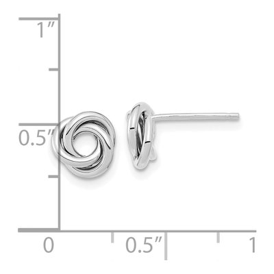 14K White Gold Love Knot Stud Earrings – view 5