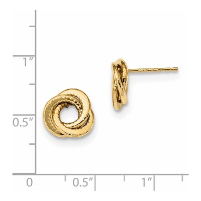 14K Yellow Gold Love Knot Stud Earrings – view 2