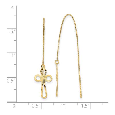 14K Yellow Gold Box Threader Earrings – view 4