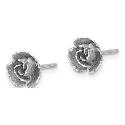14K Yellow Gold Diamond-Cut Button Stud Earrings – view 2