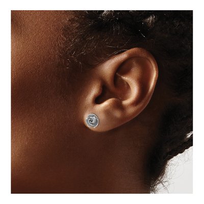 14K Yellow Gold Diamond-Cut Button Stud Earrings – view 3