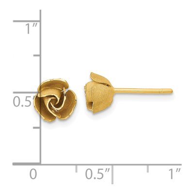 14K Yellow Gold Diamond-Cut Stud Earrings – view 4