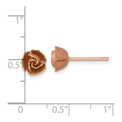 14K Yellow Gold Flower Stud Earrings – view 4