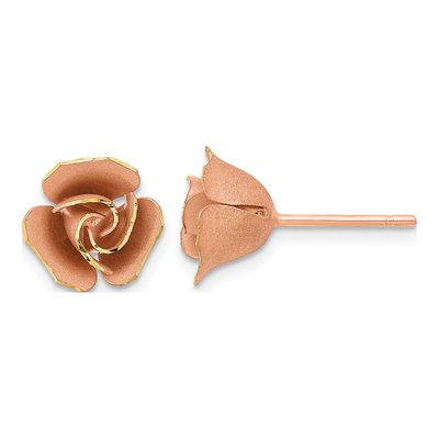 14K Yellow Gold Button Stud Earrings
