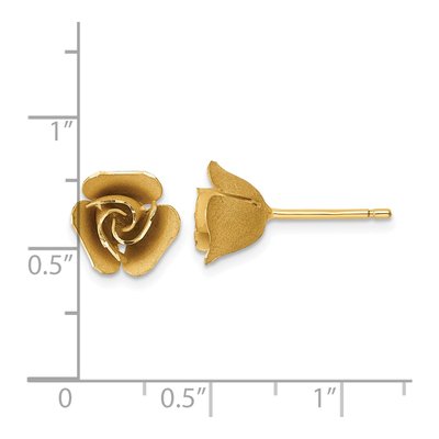 14K Yellow Gold Flower Stud Earrings – view 4