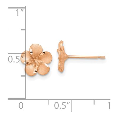 14K Yellow Gold Plumeria Stud Earrings – view 5