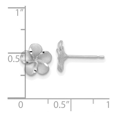 14K White Gold Plumeria Stud Earrings – view 5