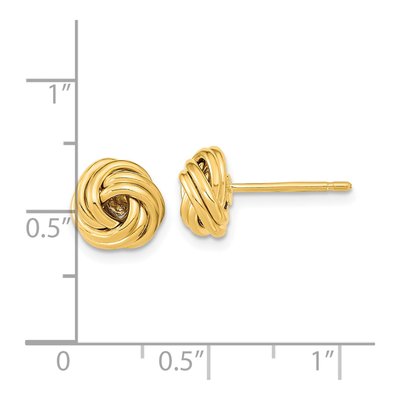14K Yellow Gold Love Knot Button Stud Earrings – view 4