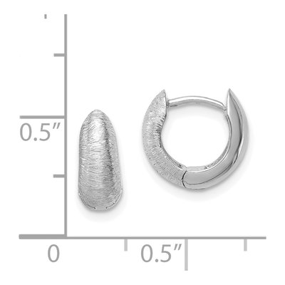 14K White Gold 11mm Textured Huggie Hoop Earrings – view 5