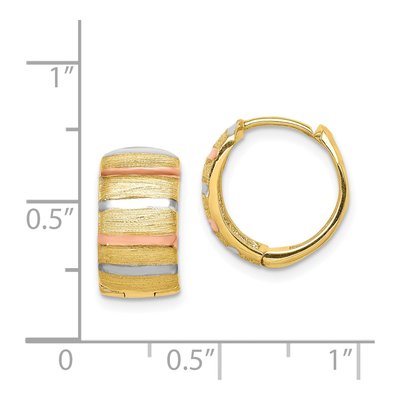 14K Yellow Gold 14mm Huggie Hoop Earrings – view 5