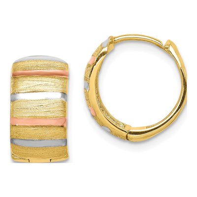 14K Yellow Gold 14mm Huggie Hoop Earrings