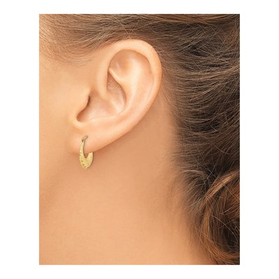 14K Yellow Gold Textured Hoop Earrings – view 4