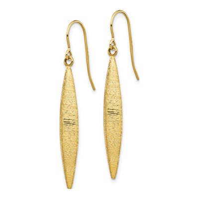 14K Yellow Gold Oval Dangle Earrings – view 3