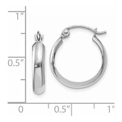 14K White Gold 14mm Hoop Earrings – view 5