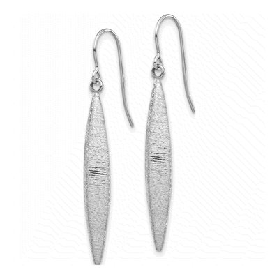 14K White Gold Oval Dangle Earrings – view 3