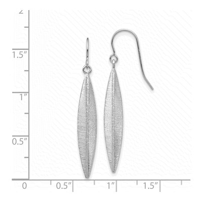 14K White Gold Oval Dangle Earrings – view 5