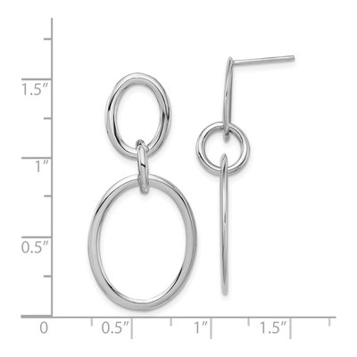 14K White Gold Oval Dangle Earrings – view 5