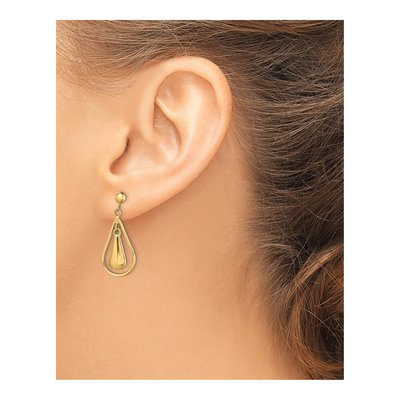 14K Yellow Gold Teardrop Dangle Earrings – view 4