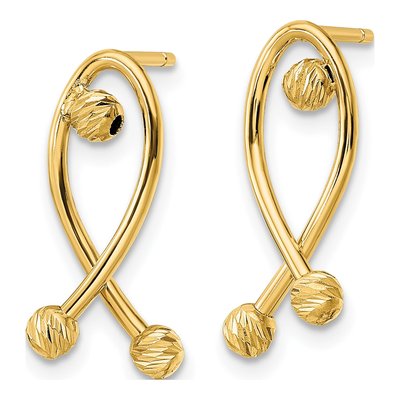 14K Yellow Gold Fancy Dangle Earrings – view 3
