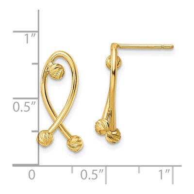 14K Yellow Gold Fancy Dangle Earrings – view 4