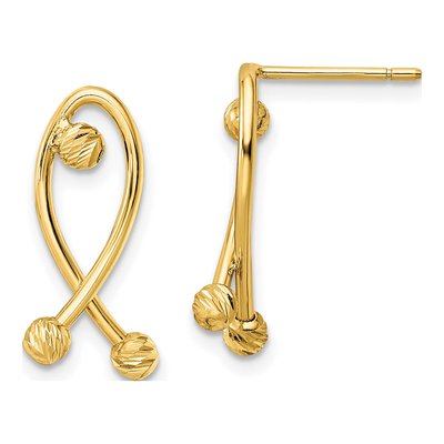 14K Yellow Gold Fancy Dangle Earrings
