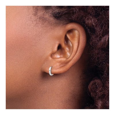 14K Two-Tone Gold 7mm Huggie Hoop Earrings – view 3