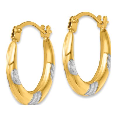 14K Yellow Gold 14mm Hollow Hoop Earrings – view 3